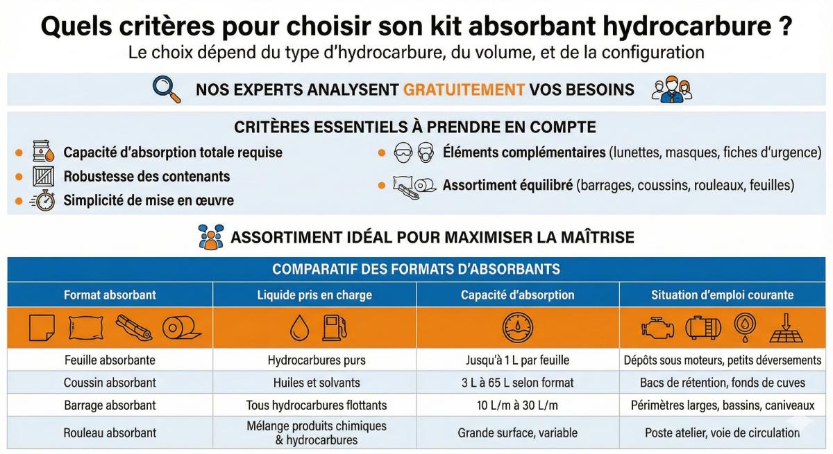 Quels critères pour choisir son kit absorbant hydrocarbure ?
